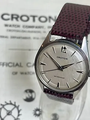 Mid-Century Modern 1950s Stainless Steel Croton Waterproof Swiss Vintage Watch • $195