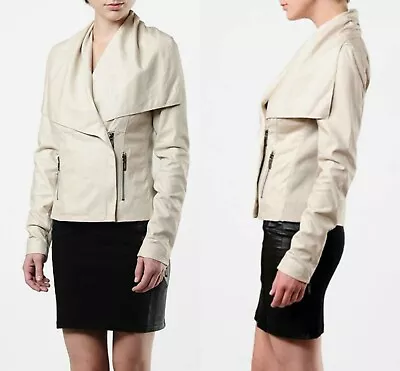 Vince Paper Leather Drape Jacket - Sz Medium - • $250