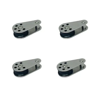 4 Pc Marine Stainless Steel 1/4  Fix Pin Pulley Block Nylon Sheave Wire Rope  • $21.99