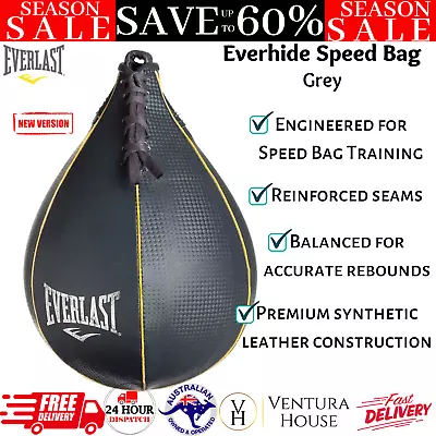 Everlast Everhide Home/Gym Training Speed Ball Bag Boxing Punch 23x15cm Grey New • $58.86