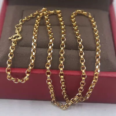 Real Pure 18K Yellow Gold Chain Women Men 2.5mm Rolo Necklace Circle Link Au750 • $720.34