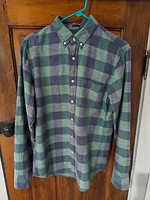 J Crew Mens Homespun Slim ~  Button Up Shirt   Size M Blue Green  • $14.75