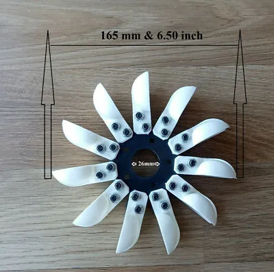 £34.30 • Buy Pelton Hydro Turbine Plastic Spoon Water Wheel (Ext Diameter=165 Mm & 6.50 Inch)