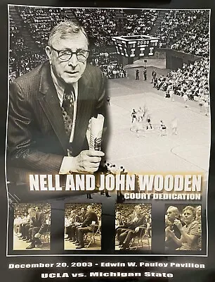 Nell And John Wooden Court Dedication Poster 2003 UCLA Vs MICHIGAN St. B-ball • $25