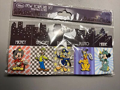 Disney Store New York 5 Pin Set Mickey Fireman Minnie Donald Police Goofy Pluto  • $115