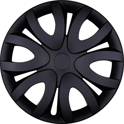 Hubcaps   Mika   16 Inch #46 IN Black Matte 4x Premium Design Hub Caps • $173.48