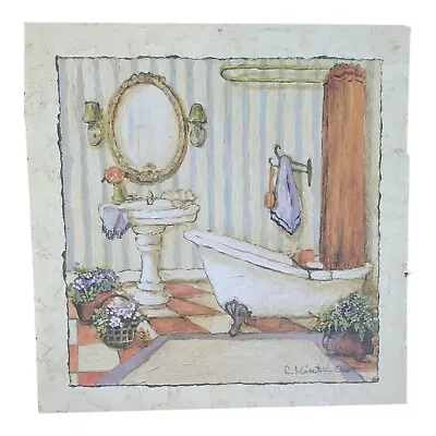 Bathroom Tub Art Print C. Winterle Olson Vintage Home Interior Art Home Decor • $15