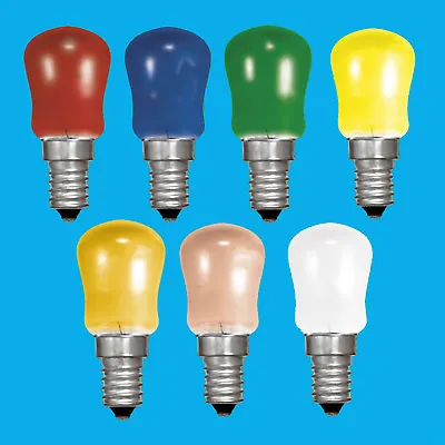 2x 15W Coloured Pygmy Sign Light Bulbs Display Lamp Small Screw Cap SES E14 • £5.98