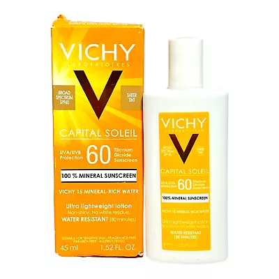 Vichy Capital Soleil SPF 60 Ultra Lightweight Lotion(Sheer Tint) 1.52oz 03-2024 • $24.95