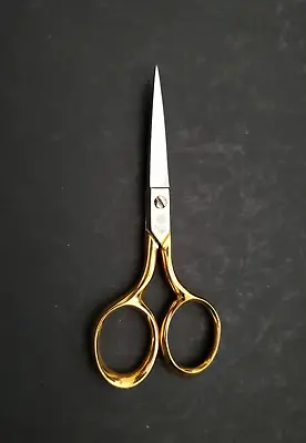 Scissors Mundial 726-4 Embroidery Gold Handle Plated Scissors • $10.88
