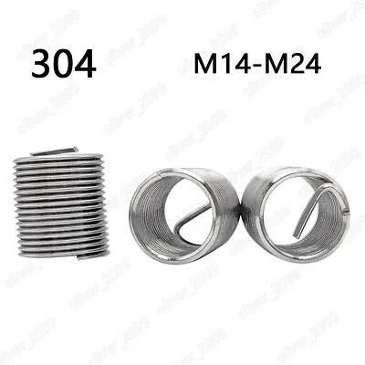 304 Stainless Steel Helicoil Insert Wire Thread Insert Thread Repair M14 - M24 • $201.41
