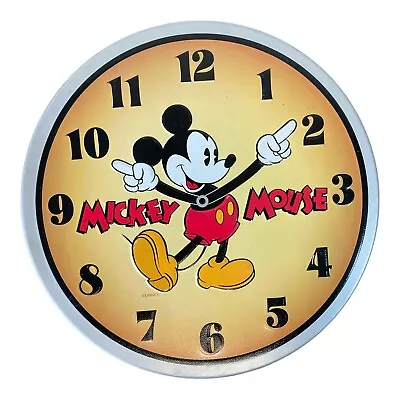 Vintage 1996 Mickey Mouse Disney Clock Tin Container Canister Made In USA • $7.48