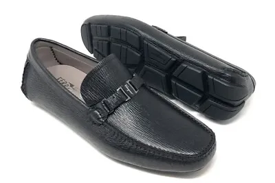 New Salvatore Ferragamo AMER Black Leather Men Drivers Loafers Shoes 11 E • $499