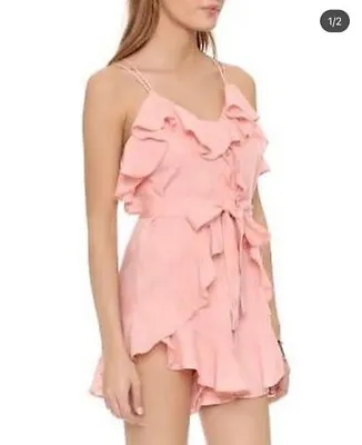 Alice McCall Made For Playsuit Peach/pink  Size 8 With Frills And Belt • $75