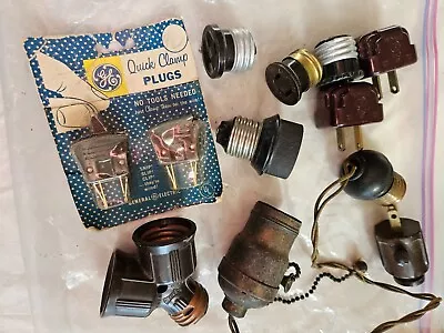 Vintage Electric Light Fixtures & Plug Ends • $28