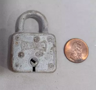 Vintage Square Mini MASTER Lock Co. Padlock No Key #55 • $9.95