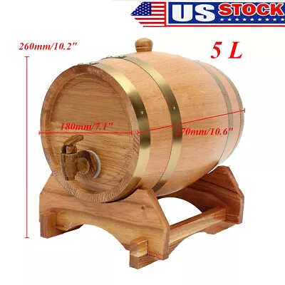 5 Liter Oak Barrels For Whiskey Or Spirits Us Seller • $67.80