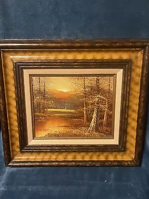 Vintage Cantrell Oil Painting  17 1/2 X 15 1/2 Frame Is From Mexico • $40