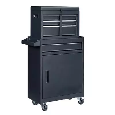 4-Drawer Rolling Tool Chest Storage Cabinet With Wheels & Adjustable Shelf Black • $99.99