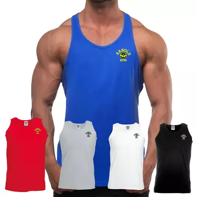 Arnold Gym Men's Bodybuilding Training Tank Muscle Workout Top Stringer Vests • £13.99