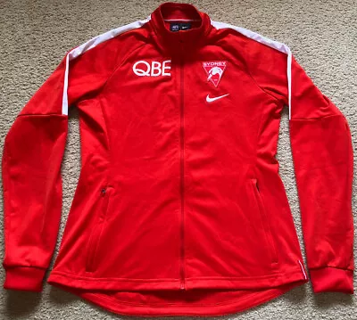 100 New Sydney Swans AFL Aussie Rules Zip Track Jacket Pockets Nike Womens S • $45