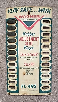 VTG. RARE 1960's Wagner-Lockheed Rubber Adj. Slot Plugs FL-495 Card-Display • $22