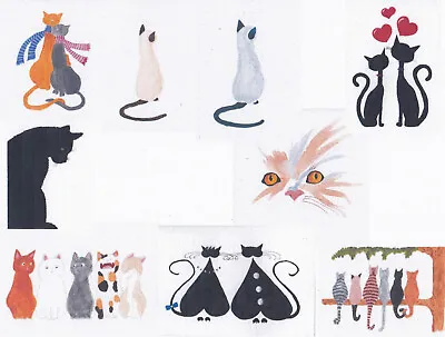 £3 • Buy Handmade / Hand Painted Cat Greetings Cards Using Watercolour Paint