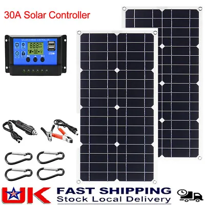120W Solar Panel Kit Battery 30A Charger Controller For Boat Caravan Camper • £54.99