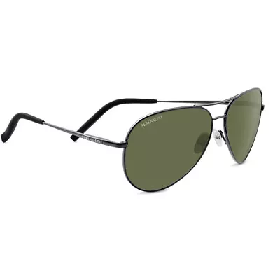 Serengeti Carrara 59mm Aviator Polarized 555nm Sunglasses Shiny Gunmetal • $172.99