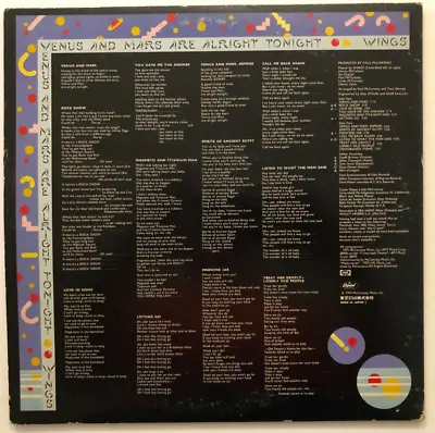 Paul McCartney & Wings - Venus And Mars - Japan Vinyl Insert - EPS-80236 • $19.99