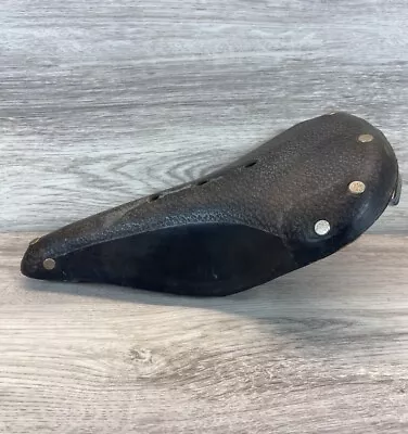 Vintage English Wrights Leather Bicycle Saddle W3ST Brooks Style Bike Seat ⭐️⭐️ • $49.87