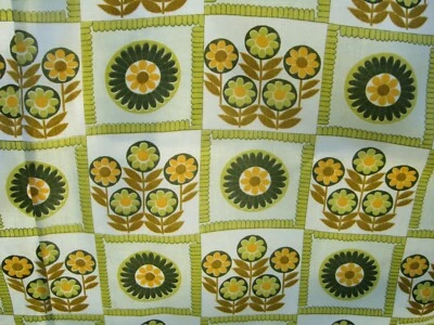 £22.99 • Buy Vintage 70s Flower Power Curtains X 2 Camper Van RETRO Fabric