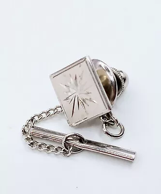 Vintage MCM Mr. X Sterling Silver Sunburst Tie Tack With Chain • $25