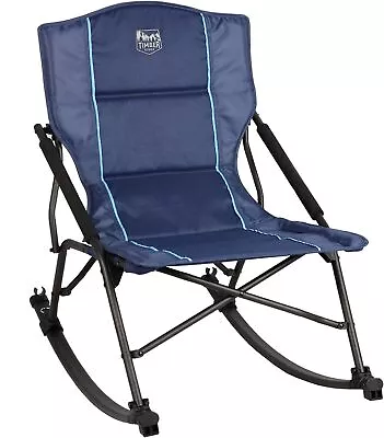 TIMBER RIDGE Folding Rocking Camping Chair With Hard Armrests Blue • $58.12