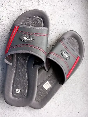 NON SLIP SPORT NEW SLIPPERS OPEN TOE SUMMER BEACH MEN'S UK 9; EU 43; L-28cm; • £7.99