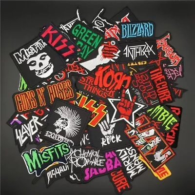 Random Lot Of 50 Rock Band Patches Iron On Music Punk Roll Heavy Metal Sew Free • $28.50