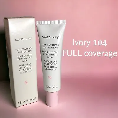 IVORY 104 Mary Kay FULL Coverage Foundation~Pink Cap~New In Box • $18