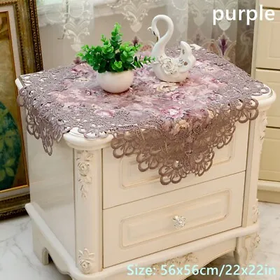 1X Europe Floral Lace Dust Cover Bedside Table Cloths Furniture Home Table Decor • $25.29