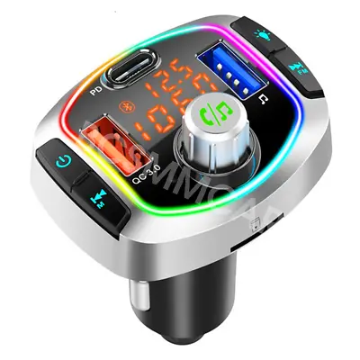 Bluetooth FM Transmitter Dual USB Car Adapter PD Type-C Fast Charging Handsfree • $22.01