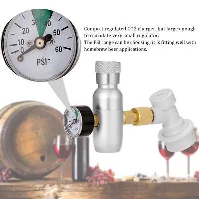 CO2 Mini Gas Regulator & Corny Keg Ball Lock Disconnect For Beer Tap & Homebrew • £23.49