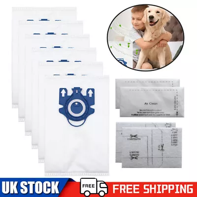 6 Vacuum Cleaner Dust Bags 4 Filter For Miele GN Hoover Complete C2 C3 Hair • £7.49