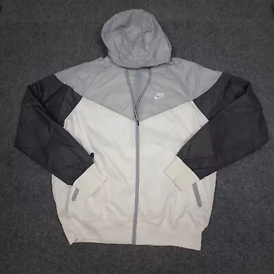 NIKE Jacket Mens SMALL Grey Windbreaker Track Zipper Long Sleeve Sports Size S • $49.88