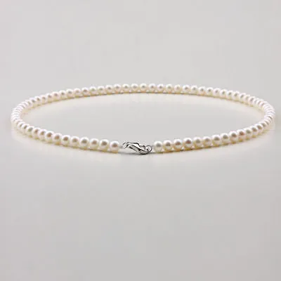 New 20  AAA Japanese Akoya Cultured Pearl 5-6 Mm Necklace 14K White Gold • $59.99