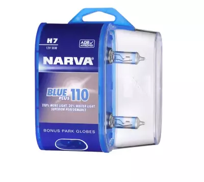 Narvra H7 Headlight Globes Blue Plus 110 12v 55w • $40