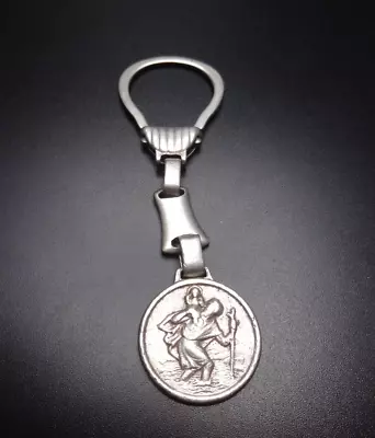 Vintage Italy Link Sterling Silver St Christopher Keychain • $90