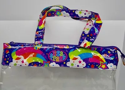 Vintage Lisa Frank Vinyl Bag Tote Clear With Colorful Space Border Rainbow Star • $34.99