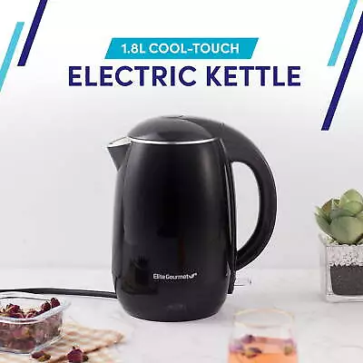 1.8L Cool-Touch Elcteric Kettle With Stainless Steel Interior Black • $16.74