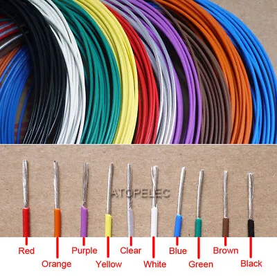 2M PTFE FEP Silver Plated Wire High Purity Oxygen Free Copper Cable Audio DIY • $4.22