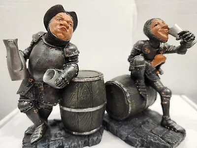 Set Of Medieval Castle Guards Drinking Statue Figurine Book Ends Handpainted • $17.59