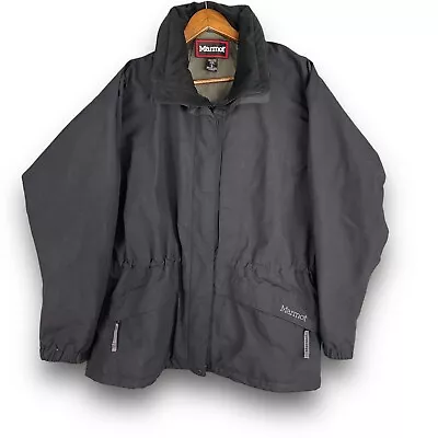 Marmot Gore-Tex Hooded Rain Jacket Womens Large Large Full Zip Black • $32.99